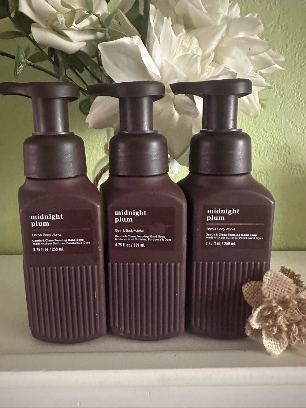 Bath & Body Works Midnight Plum Foaming Hand Soap - Deep Plum (3) Pc